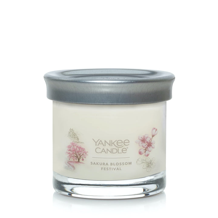 Yankee Candle Sakura Blossom Festival Scented, Signature 4.3oz Small Tumbler Single Wick Candle, Over 20 Hours of Burn Time Signature Small Tumbler