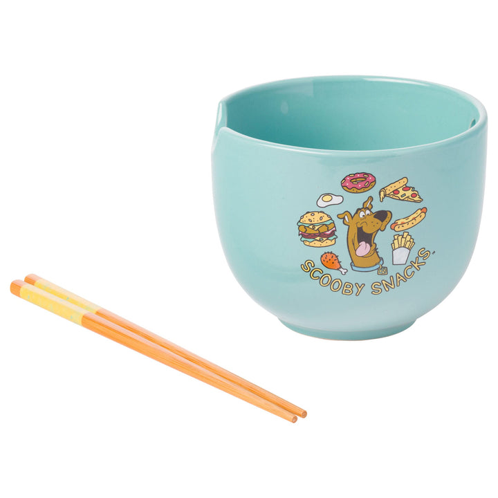 Silver Buffalo Scooby-Doo Scooby Snacks Ceramic Ramen Noodle Rice Bowl with Chopsticks, Microwave Safe, 20 Ounces Scooby Doo Cartoon