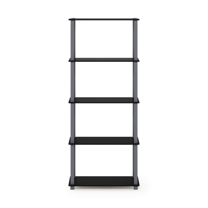 Furinno Turn-N-Tube 5-Tier Multipurpose Shelf / Display Rack / Storage Shelf / Bookshelf, Classic Tubes, Sonoma Oak/White 5-Tier Classic Tube