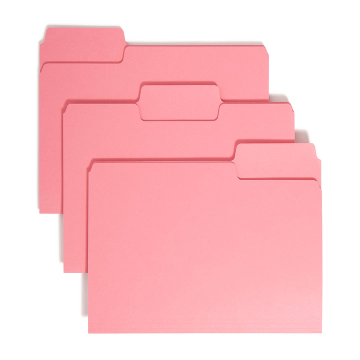 Smead SuperTab File Folder, Oversized 1/3-Cut Tab, Letter Size, Dark Pink, 12 per Pack (11819)