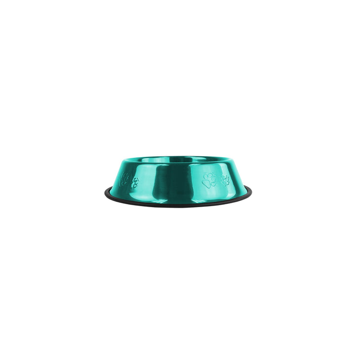 Platinum Pets Non-Tip Stainless Steel Dog Bowl, 10 Oz, Caribbean Teal, Small