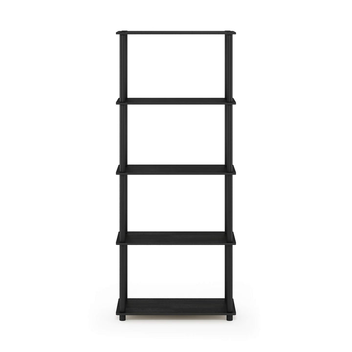 Furinno Turn-N-Tube 5-Tier Multipurpose Shelf / Display Rack / Storage Shelf / Bookshelf, Classic Tubes, Sonoma Oak/White 5-Tier Classic Tube