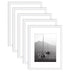 Americanflat 12x16 Picture Frame with Polished Plexiglass - Set of 5 - Use as 8.5x11 Frame with Mat or 12x16 Frame Without Mat - Galleria Collection - Gallery Wall Frame Set for Wall Display - White