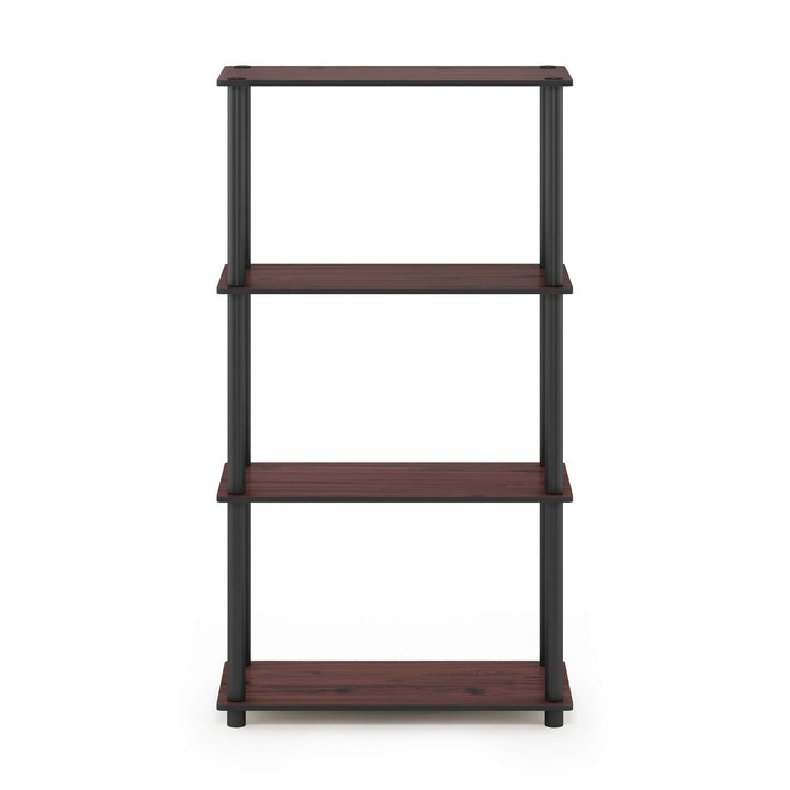 Furinno Turn-N-Tube 5-Tier Multipurpose Shelf / Display Rack / Storage Shelf / Bookshelf, Classic Tubes, Sonoma Oak/White 5-Tier Classic Tube