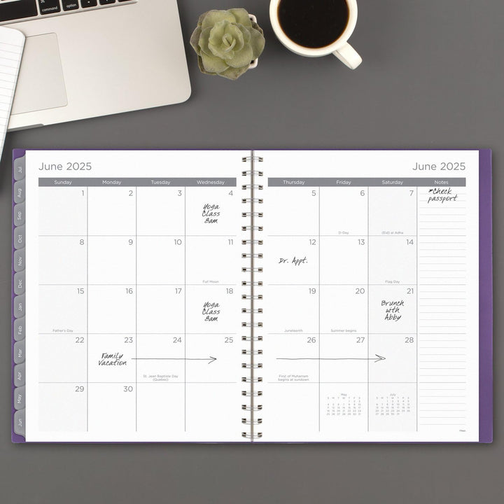 Mead Planner 2024-2025 Academic, Weekly & Monthly, 8 1/2" x 11", Large, Basic, Purple (CAW62059) Large - Purple Planner Academic Year: April 2024–June 2025