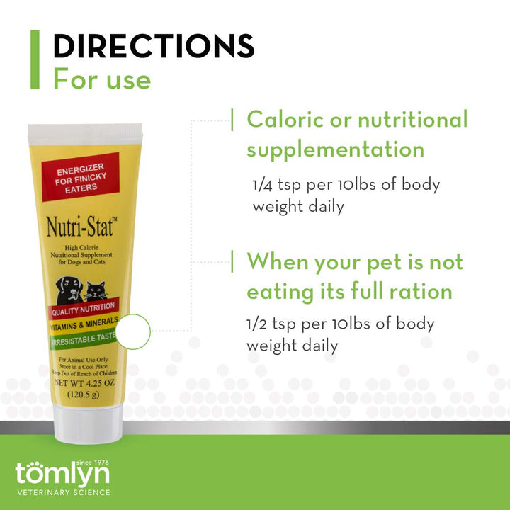 Tomlyn Nutri-Stat Malt-Flavored High Calorie-Nutritional Gel for Dogs & Cats, 4.25oz 4.25 oz