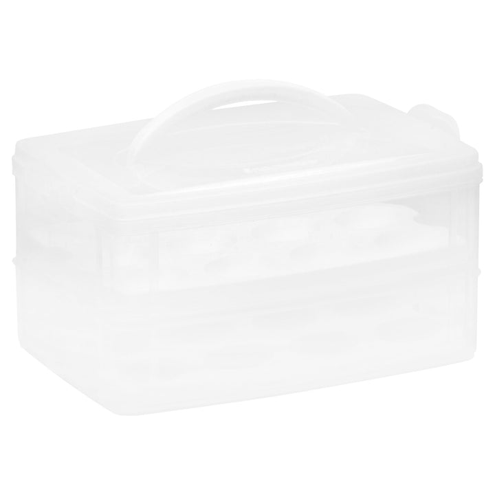 Snapware Snap 'N Stack Portable Storage Carrier with Lid for Eggs, BPA-Free Egg Holders, Dessert Carrier with Stackable Trays, Microwave, Freezer and Dishwasher Safe(Clear) Egg Holder