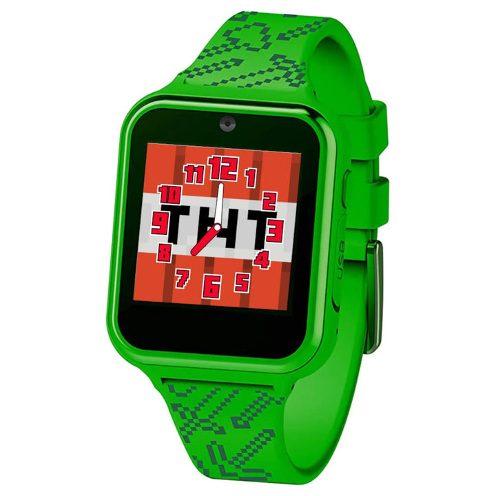 Microsoft Minecraft Green Educational Learning Touchscreen Smart Watch Toy for Boys, Girls, Toddlers - Selfie Cam, Learning Games, Alarm, Calculator, Step Tracker & more! (Model: MIN4045AZ)