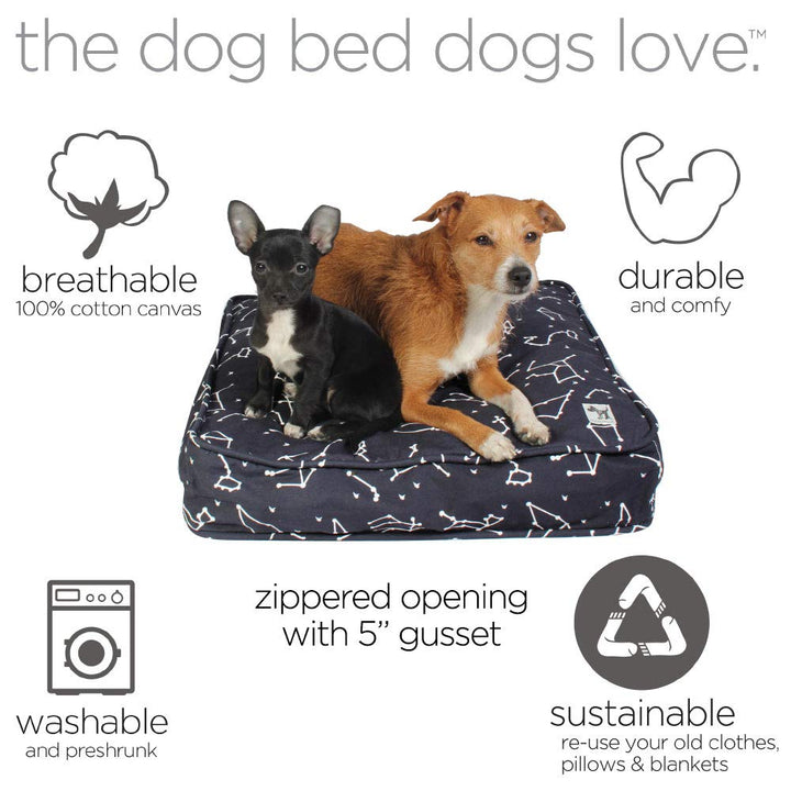 Molly Mutt Small Dog Bed Cover -Rocketman Print - Measures 22”x27”x5’’ - 100% Cotton - Durable - Breathable - Sustainable - Machine Washable Dog Bed Cover 22.0"L x 27.0"W x 5.0"Th Rocketman