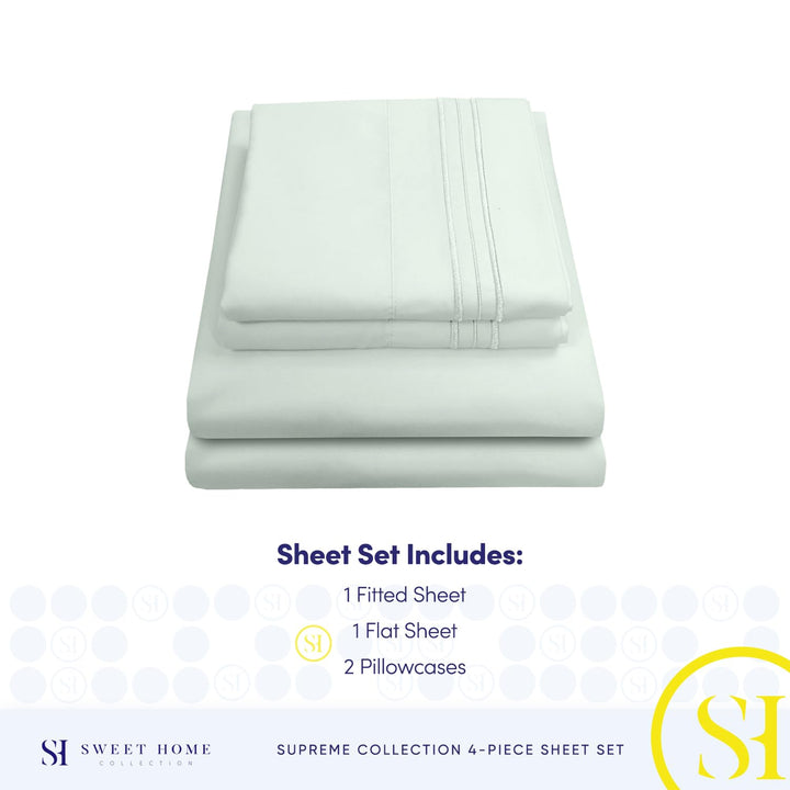 Full Size Sheet Sets - Breathable Luxury Sheets with Full Elastic & Secure Corner Straps Built In - 1800 Supreme Collection Extra Soft Deep Pocket Bedding Set, Sheet Set, Full, Taupe