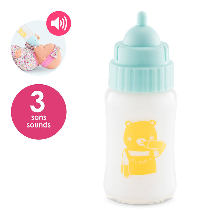 Corolle Magic Milk Bottle Baby Doll Accessory - Makes 3 Sounds, for use with 14" and 17" Baby Dolls (Batteries Included)