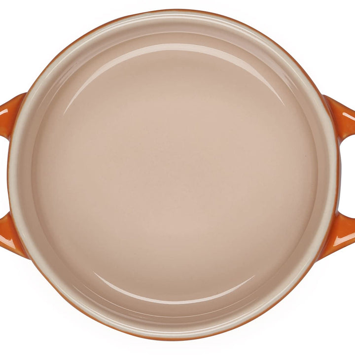 Le Creuset Stoneware Mini Round Cocotte, 8 oz., Flame 8 Oz.