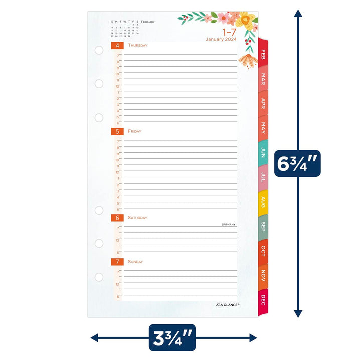 AT-A-GLANCE 2024 Daily & Monthly Planner Refill, 52111 Day-Timer, 5-1/2" x 8-1/2", Size 4, Desk Size, Kathy Davis (KD81-125-24) 2024 Old Edition