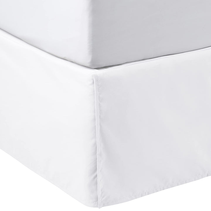 Basics Lightweight Pleated Bed Skirt, Queen, Bright White