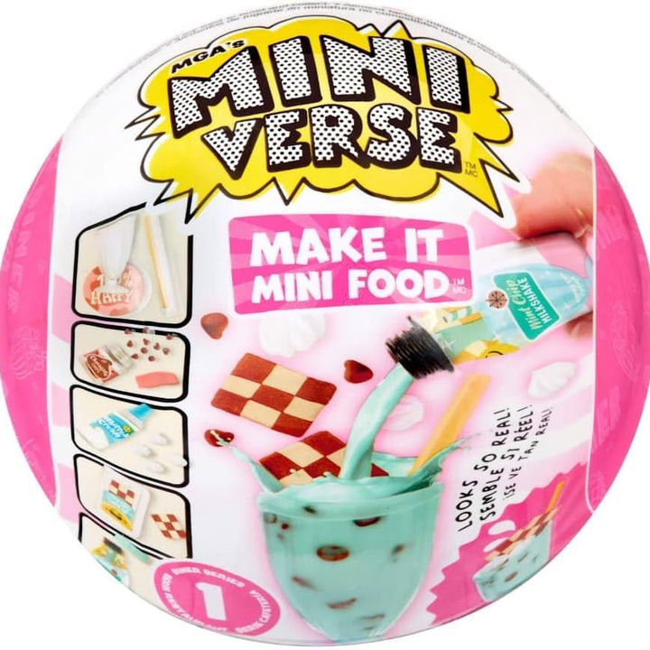 MGA's Miniverse Make It Mini Food Diner Series 1 Minis, Blind Packaging, DIY, Resin Play, Collectors, 8+