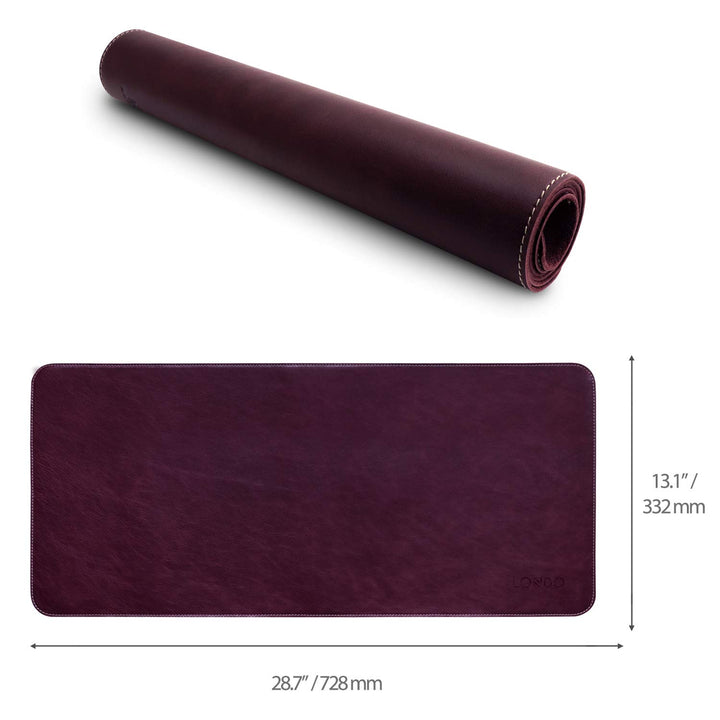 Top Grain Leather Extended Mouse Pad - Desk Mat Damson