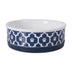 Bone Dry Lattice Pet Bowl, Removable Silicone Ring Creates Non-Slip Bottom for Secure Feeding & Less Mess, Microwave & Dishwasher Safe, Single Dish, Medium 6x2", Nautical Blue