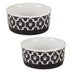 Bone Dry Lattice Collection Pet Bowl & Canister, Small Set, 4.25x2 inches, Black, 2 Piece Small Set, 4.25x2"