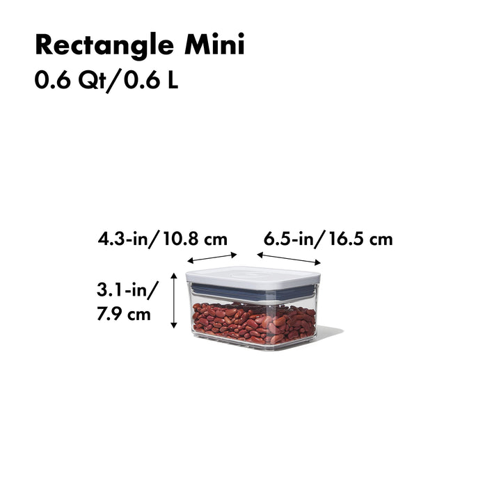 OXO Good Grips POP Container - Rectangle Mini 0.6 Qt 0.6 Qt - Rectangle - Tea