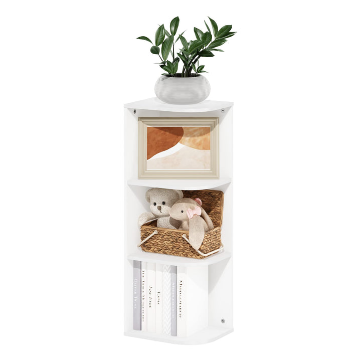 Furinno Pasir 3-Tier Open Shelf Bookcase, White/Green 11003WH/GR 3-Tier Cube