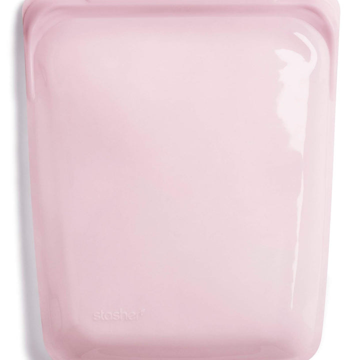 Stasher Platinum Silicone Food Grade Reusable Storage Bag, Rose Quartz (1/2 Gallon) | Reduce Single-Use Plastic | Cook, Store, Sous Vide, or Freeze | Leakproof, Dishwasher-Safe, Eco-friendly | 64 Oz