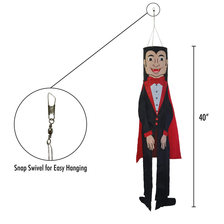 In the Breeze 5148 Dracula 40-Inch Buddy Windsock-Outdoor Halloween Decoration 40" Dracula