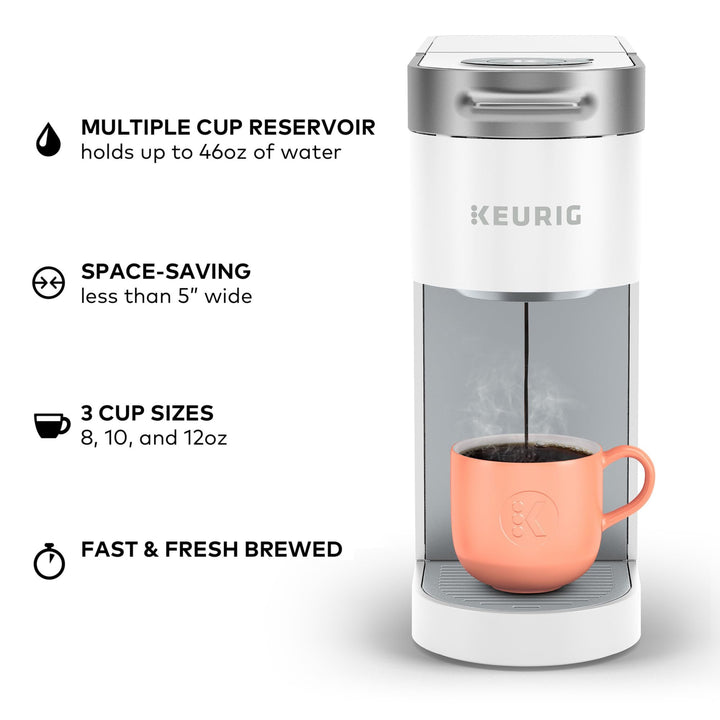 Keurig K-Slim Single Serve K-Cup Pod Coffee Maker, Multistream Technology, 3 Brew Sizes, Slim and Sleek Design, 46oz Removable Reservoir, Black