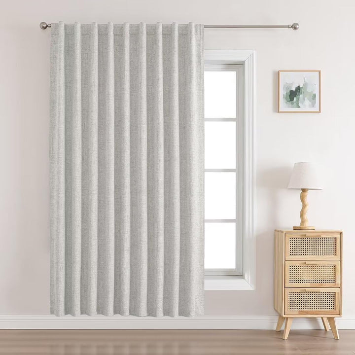 Joydeco 100% Black Out Curtains 63 inch Long 2 Panels Burg Natural Blackout Linen Drapes for Bedroom Living Room Darkening Curtain Thermal Insulated Back tab Rod Pocket(37x63 inch,Sage Green) Sage Green 37"W x 63"L (Pack of 2)