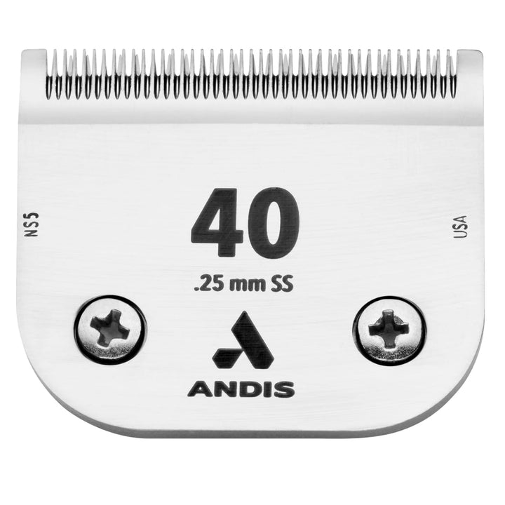 Andis CeramicEdge Carbon-Infused Steel Pet Clipper Blade, Size-40SS, 1/100-Inch Cut Length (64350) 40SS: 1/100" (0.25 mm)