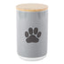 Bone Dry Ceramic Canister for Pet Treats Bamboo Twist to Close Lid, Dishwasher Safe, Keep Dog & Cat Food Safe and Dry, Treat Jar, 4x6.5", Gray Solid