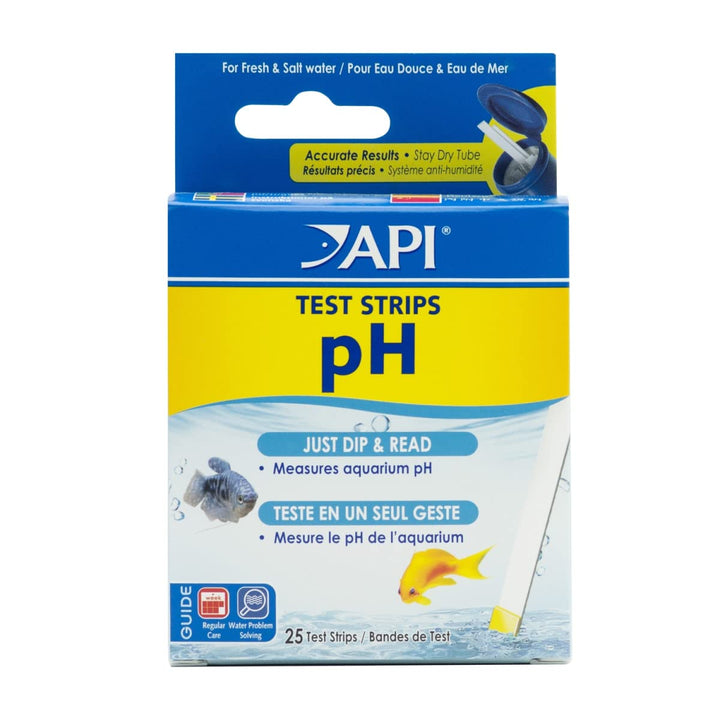 API TEST STRIPS,For Variety of Water Parameters,Monitor aquarium water quality and help prevent invisible water problems that can be harmful to fish,Use weekly and when problems appear,25-Count (33F)