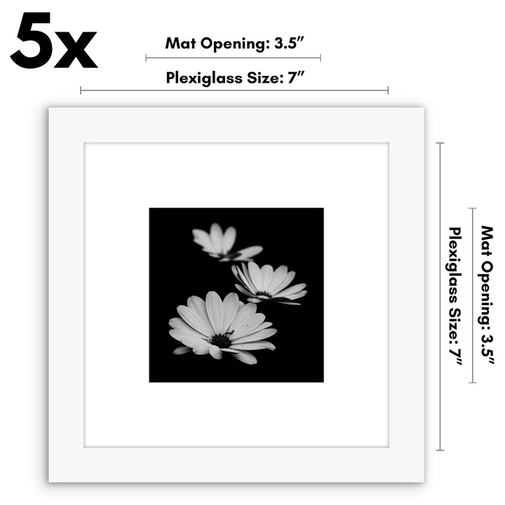 Americanflat 12x16 Picture Frame with Polished Plexiglass - Set of 5 - Use as 8.5x11 Frame with Mat or 12x16 Frame Without Mat - Galleria Collection - Gallery Wall Frame Set for Wall Display - White