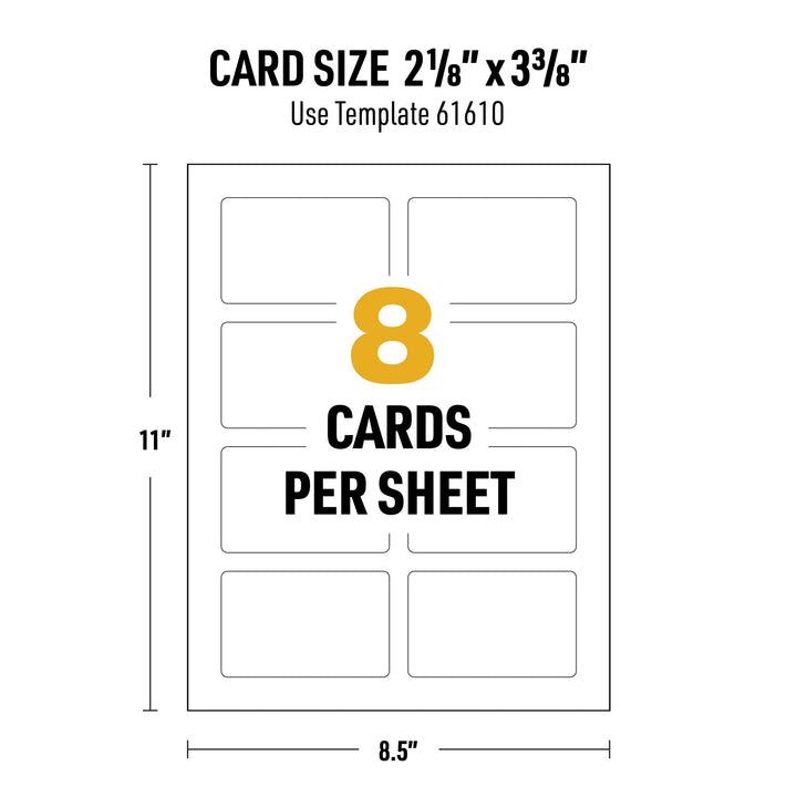 Avery Durable ID Cards, Laser Printable on Both Sides, Blank White, 80 Total, 2.125" x 3.375" (61610) 2-1/8" x 3-3/8"