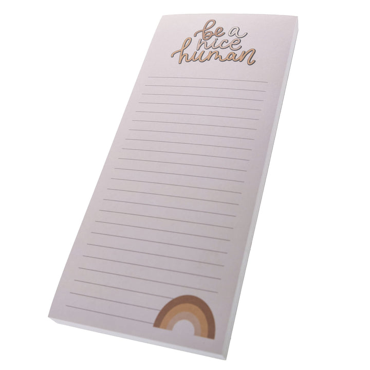 Graphique “Nice Human” Magnetic Notepad | 100 Tear-Away Sheets | Grocery, Shopping, To-Do List | Magnetic Writing Pad for Fridge, Kitchen, Office | Lined Paper | Great Gift | 4” x 9.25” Nice Human