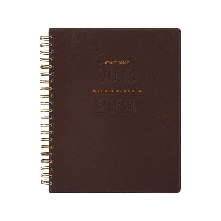 AT-A-GLANCE 2023-2024 Academic Planner, Weekly & Monthly, 8-1/2" x 11", Large, Monthly Tabs, Pocket, Flexible Cover, Signature Collection, Brown (YP905A09) 2023-2024 Old Edition