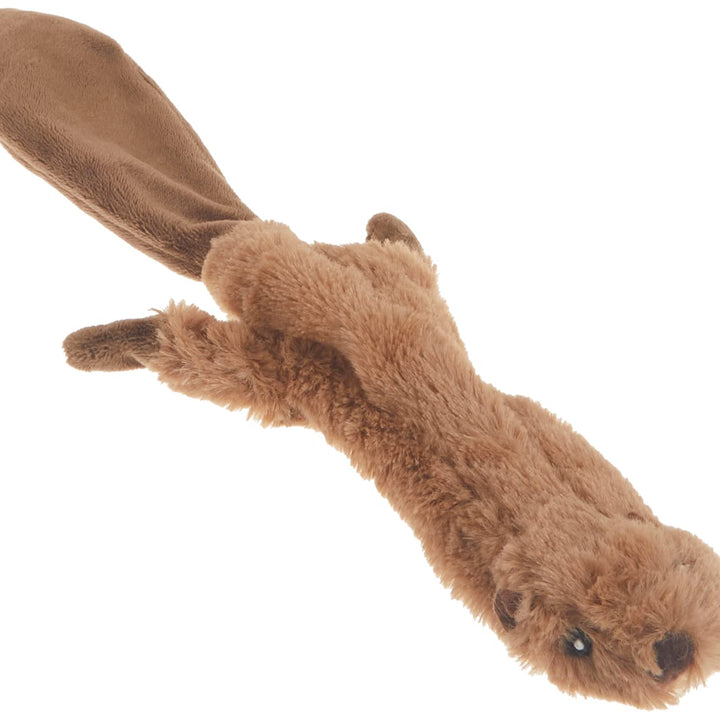 SPOT Skinneeez Stuffless Dog Toy with Squeaker | Plush Tug of War Beaver Squeak Toy for Small and Large Dog Breeds | Small