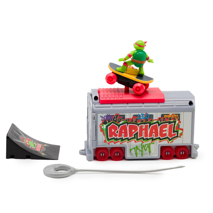 Teenage Mutant Ninja Turtles 5" Switch Kick Subway Launcher - Raphael -Launch and Battle with Ninja Action - Ages 3+