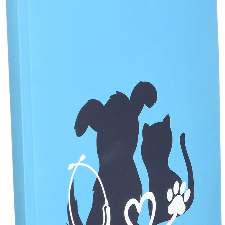 Notebook: Veterinarian, Vet Tech, Veterinary Office Staff College Ruled Lined Notes Journal - Dog and Cat with Paw Print Stethoscope