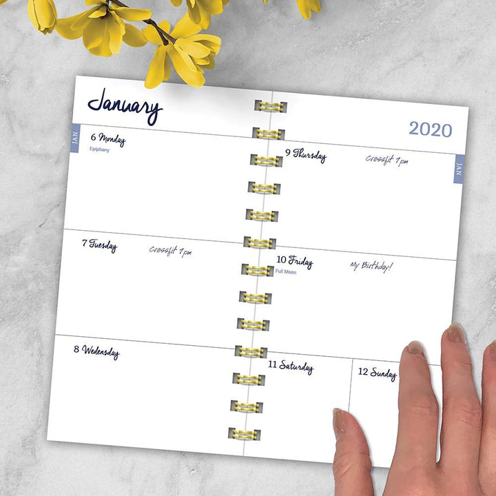 2020 Cool Blooms Small Weekly Monthly Spiral Planner