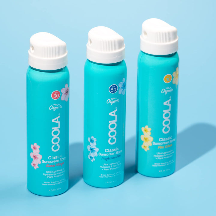 COOLA Organic Sunscreen SPF 50 Sunblock Spray, Dermatologist Tested Skin Care For Daily Protection, Vegan and Gluten Free, Fragrance Free 2 Fl Oz (Pack of 1)