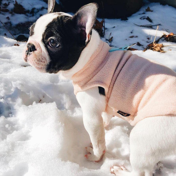 Gooby Fleece Vest Dog Sweater - Peach, Large - Warm Pullover Fleece Dog Jacket with O-Ring Leash - Winter Small Dog Sweater Coat - Cold Weather Dog Clothes for Small Dogs Boy or Girl Large (Around 18-lb)