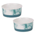 Bone Dry Ceramic Marble Non-Slip Pet Bowls Food & Water Dish Set for Dogs & Cats, Microwave & Dishwasher Safe, Small Set, 4.25x2, Teal, 2 Count