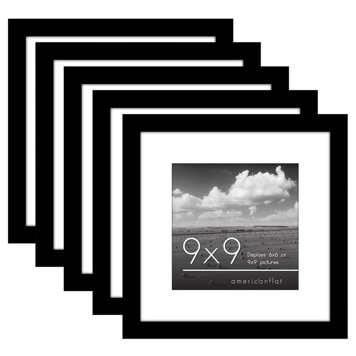 Americanflat 12x16 Picture Frame with Polished Plexiglass - Set of 5 - Use as 8.5x11 Frame with Mat or 12x16 Frame Without Mat - Galleria Collection - Gallery Wall Frame Set for Wall Display - White