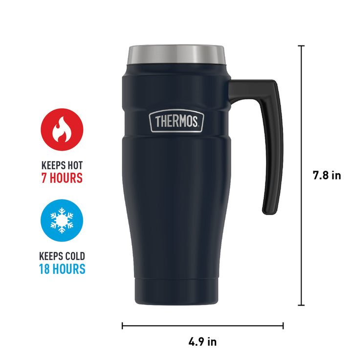 THERMOS Stainless King Vacuum-Insulated Travel Mug, 16 Ounce, Midnight Blue