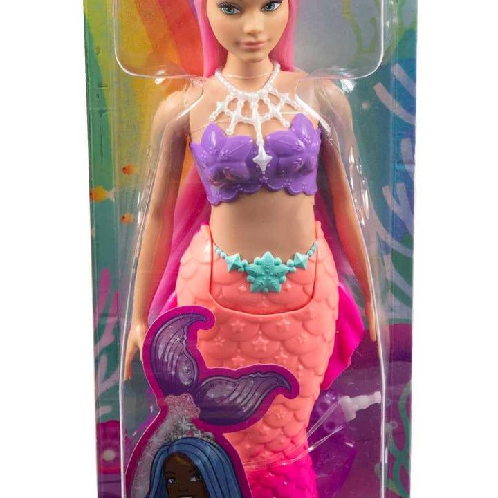 Barbie Dreamtopia Mermaid Doll with Curvy Body, Pink Hair, Pink Ombre Tail & Headband Accessory