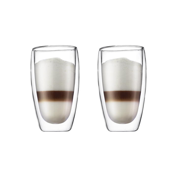 Bodum Pavina Double-Wall Insulated Glasses, Borosilicate Glass, 15 Oz., Set of 2, Clear