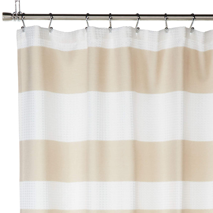 Madison Park Shower Curtain, Waffle Weave, Pieced Design Fabric Shower Curtain with 3M Scotchgard Moisture Management, Premium Spa Quality Modern Shower Curtains for Bathroom, Tall 72"x84" Taupe 72"W x 84"L (Pack of 1)