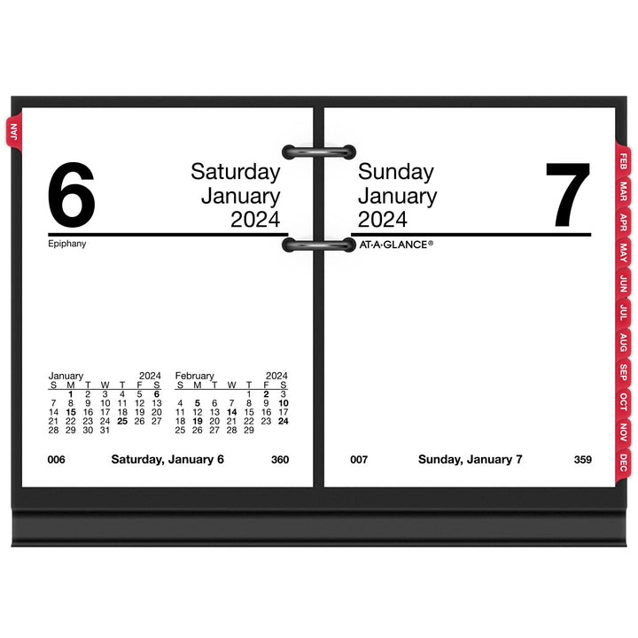 AT-A-GLANCE 2024 Daily Desk Calendar Refill, 3" x 3-3/4", Mini, Loose-Leaf (E9195024) 2024 Old Edition Refill A