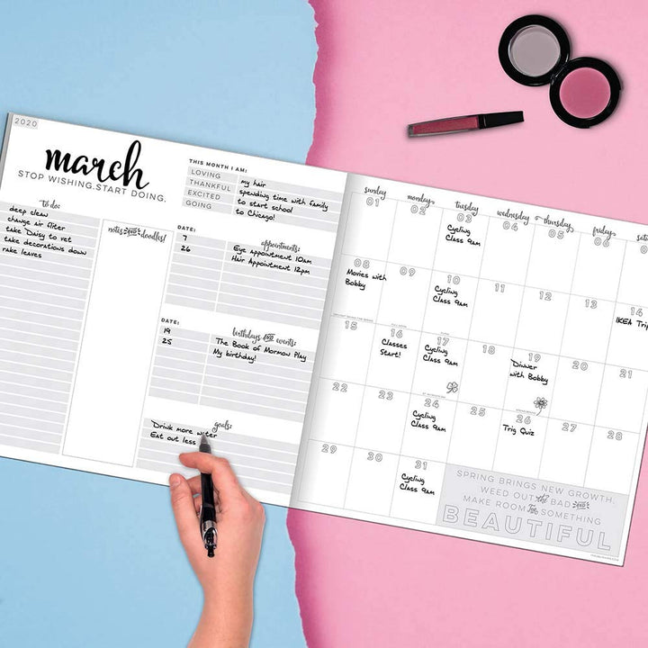 2020 Get Lost Best Life Large Monthly Goal and Reflection Oversized Desk Planner