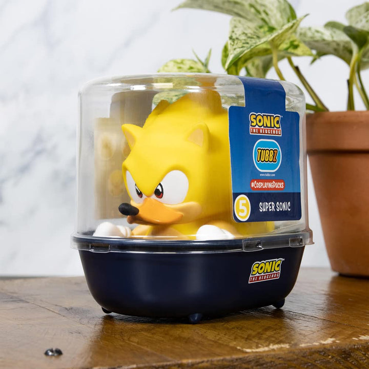 TUBBZ Sonic The Hedgehog Super Sonic Collectable Duck Vinyl Figure - Official Sonic The Hedgehog Merchandise - TV Movies & Games Sonic - Super Sonic